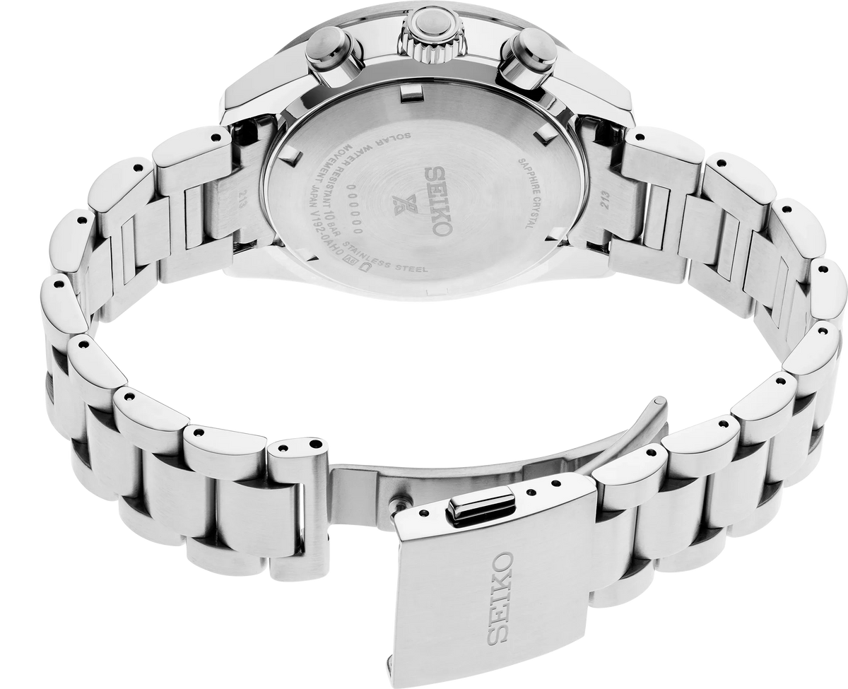 Seiko Prospex Speedtimer Solar Chronograph – Movimento Quarzo Solare, Grigio e Blu, 41,4mm – Cod. SSC939P1