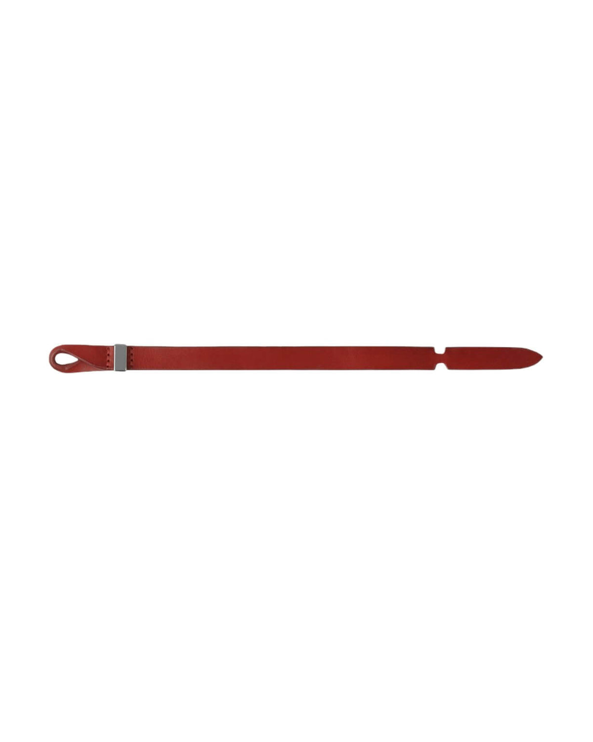 Bracciale Nobuckle Bull Rosso in Cuoio con Dettaglio Argento