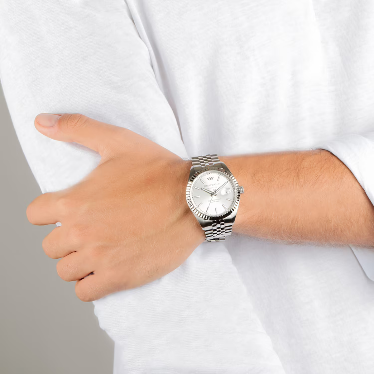 Philip Watch Caribe Automatico Silver R82 jubilee datejust