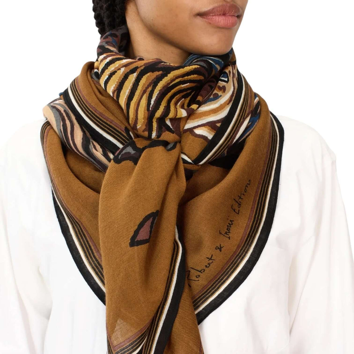 Foulard Quadrato Western Marrone