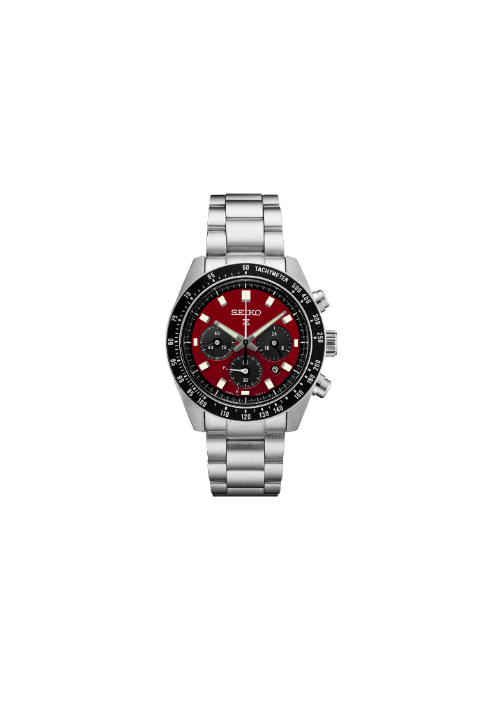 Seiko Prospex Speedtimer Solar Chronograph – Movimento Quarzo Solare, Rosso e Nero, 41,4mm – Cod. SSC927P1