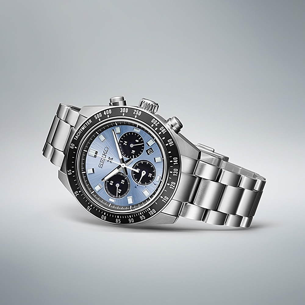 Seiko Prospex Speedtimer Solar Chronograph – Movimento Quarzo Solare, Azzurro e Nero, 41,4mm – Cod. SSC935P1