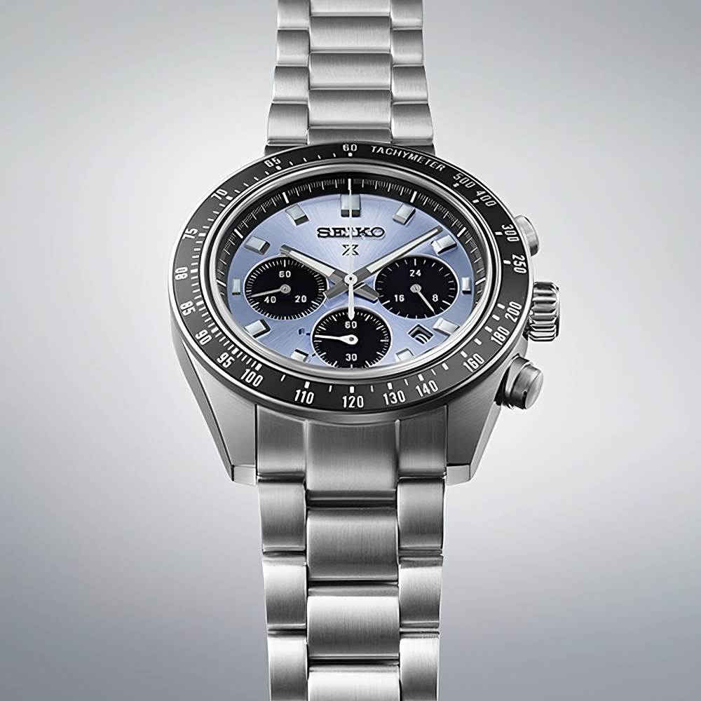 Seiko Prospex Speedtimer Solar Chronograph – Movimento Quarzo Solare, Azzurro e Nero, 41,4mm – Cod. SSC935P1