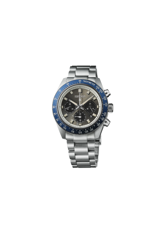 Seiko Prospex Speedtimer Solar Chronograph – Movimento Quarzo Solare, Grigio e Blu, 41,4mm – Cod. SSC939P1