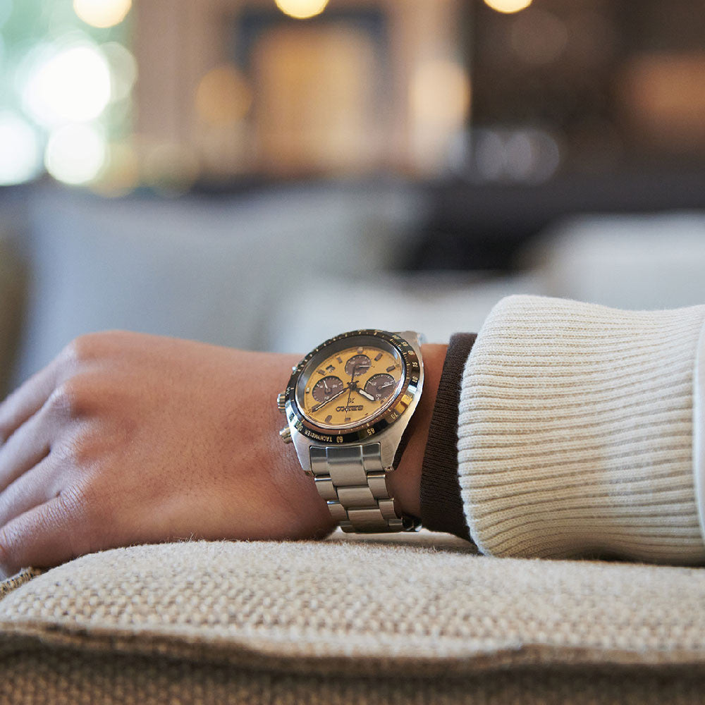 Seiko SSC817P1 – Cronografo Solare – Quadrante Giallo – Cassa rotonda 39 mm – Codice SSC817P1