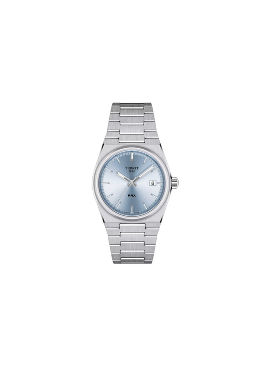 Tissot PRX 35mm – Orologio Quarzo Swiss Made, Quadrante Azzurro Ghiaccio, Acciaio, Ref. T137.210.11.351.00