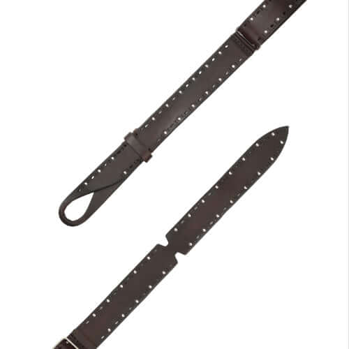 Cintura Nobuckle Bull Soft in Cuoio con Micro-Borchie