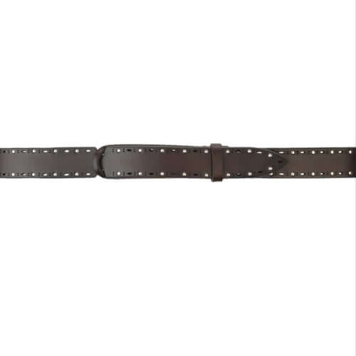 Cintura Nobuckle Bull Soft in Cuoio con Micro-Borchie