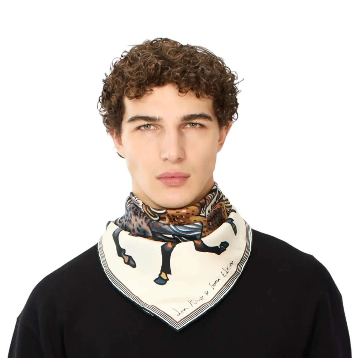 Foulard Quadrato Western Bianco