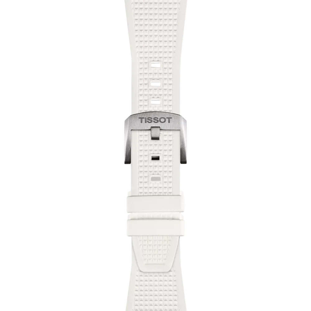 Tissot PRX 40mm Quartz Swiss Made T137.410.17.011.00 Orologio Uomo Quadrante Bianco Cinturino Gomma Bianca