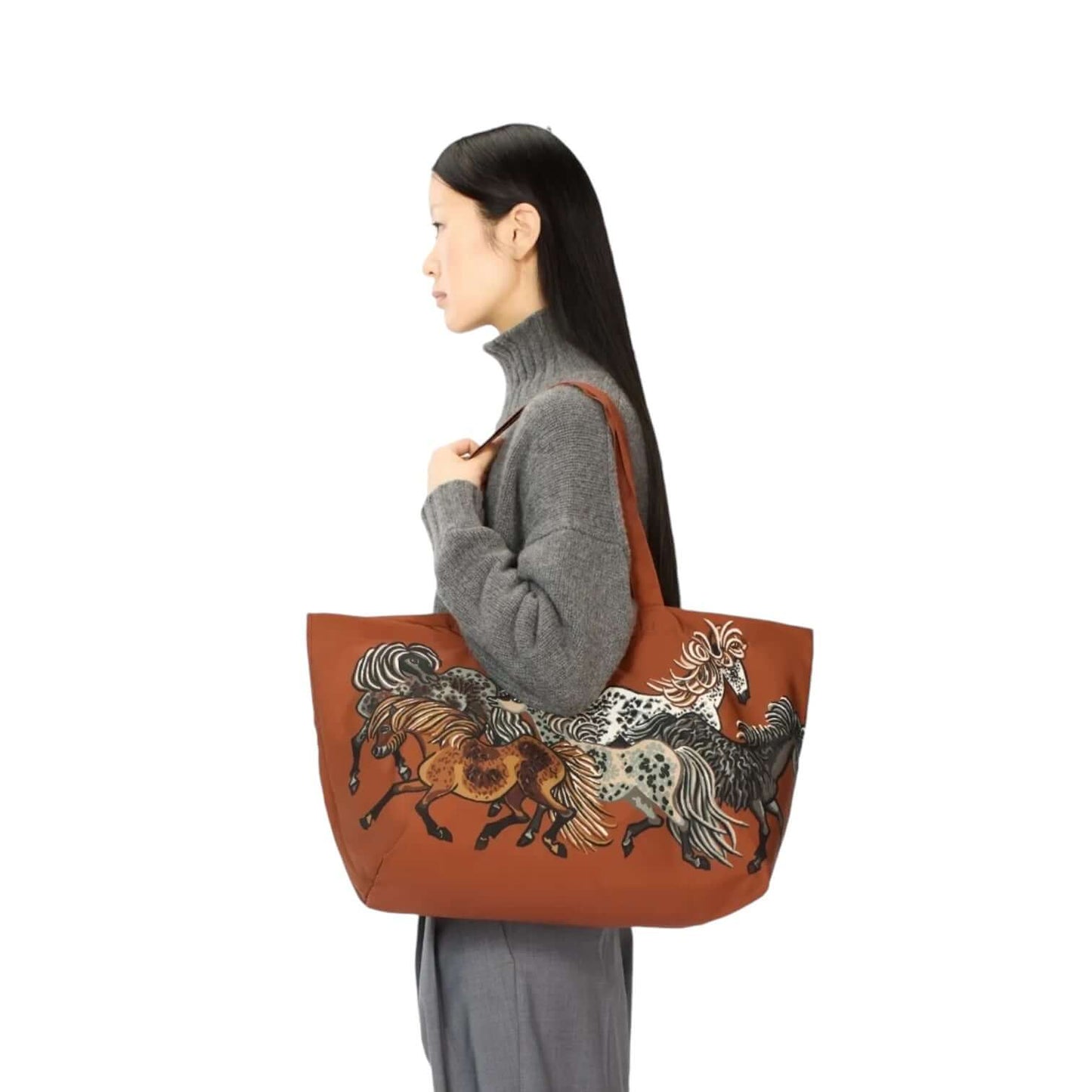 Borsa Maxi Shopping Western Marrone